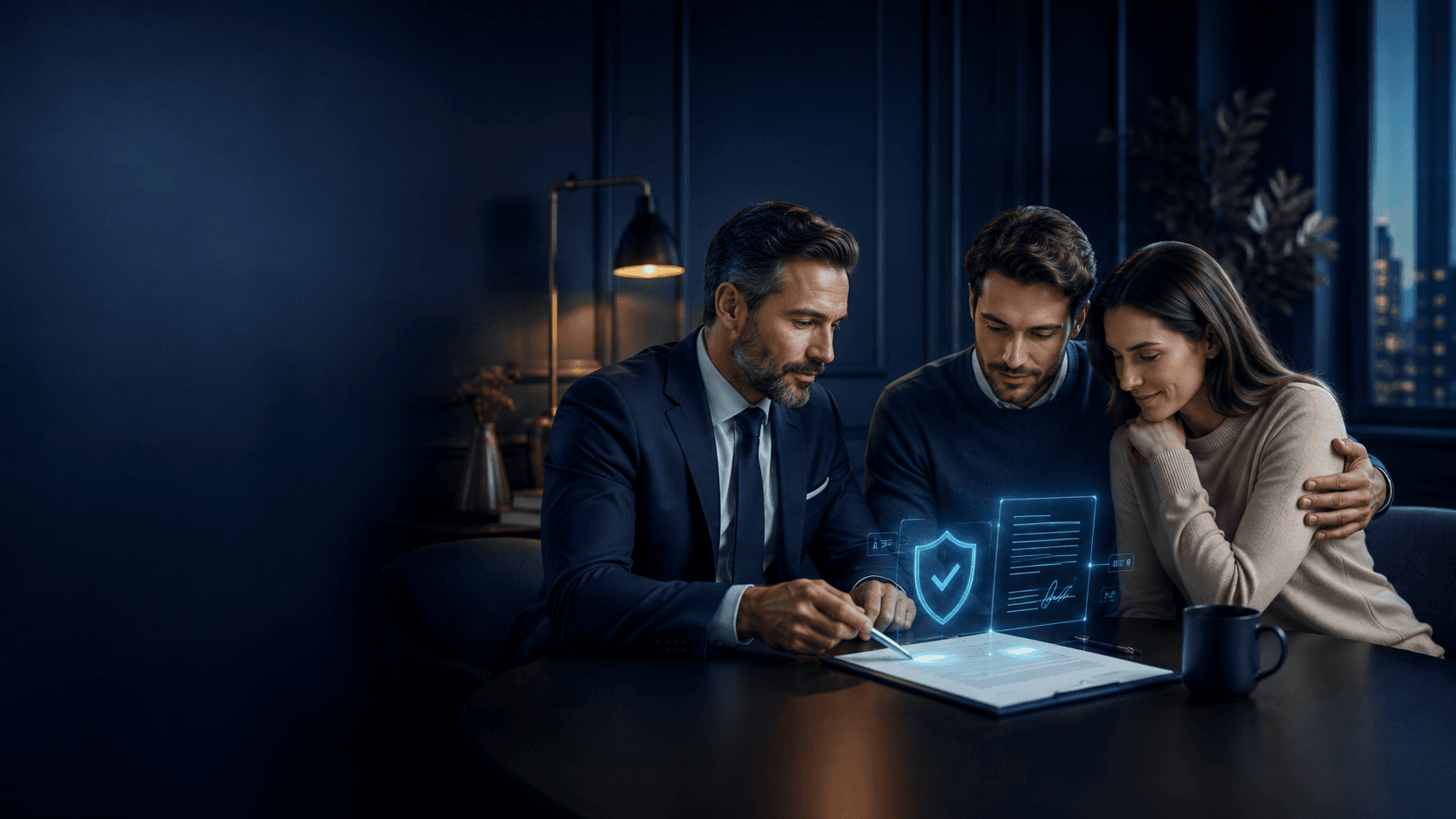 Klienci analizują umowę kredytową z pomocą nowoczesnego systemu